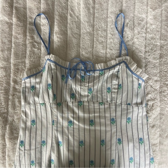 🌿|NWT| Anthropologie Jacquard Ruffle-Hem Mini Dress - Picture 5 of 11